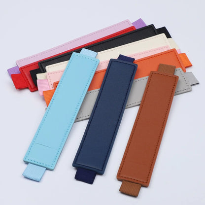 Pu Leather Pen Bag Elastic Buckle Book Notebook Fashion School Pen Case for Office Meeting Easy Carry Office Student Stationery