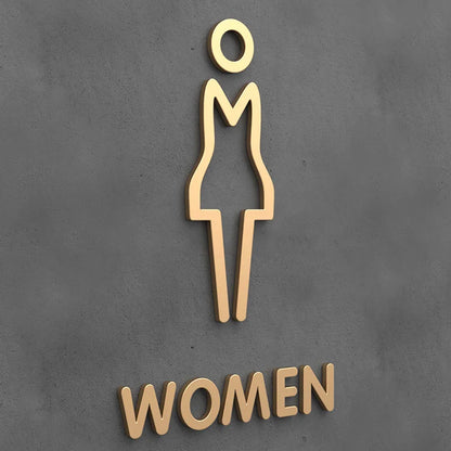 Matte Black Gold Toilet Sign Plate Acrylic 3D Wash Room Door Wall Label Sticker Wc BathRoom Signage Board Art Hotel Home Decor