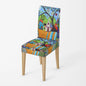 Home chair cover Oil painting style kitchen chairs Coversadjustable dining elastic fabricchairs covers chair cover for wedding