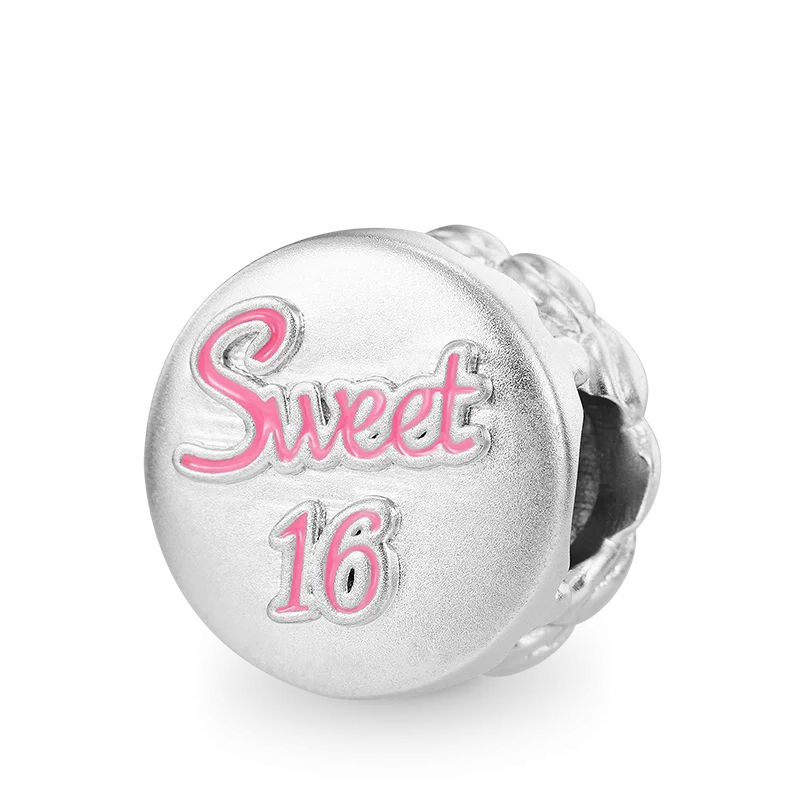 2025 Hot selling 925 Silver Pink Bird Moon Pendant Suitable for European Bracelets DIY Accessories Women's Charm Jewelry Gifts