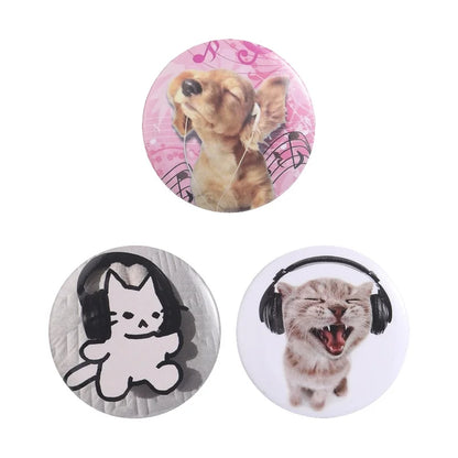 Funny Tinplate Pins Set Cats Dog Memes Dreamy Stars Collection Brooches Sweet Strawberry Musicial Note Badges Jewelry Gift