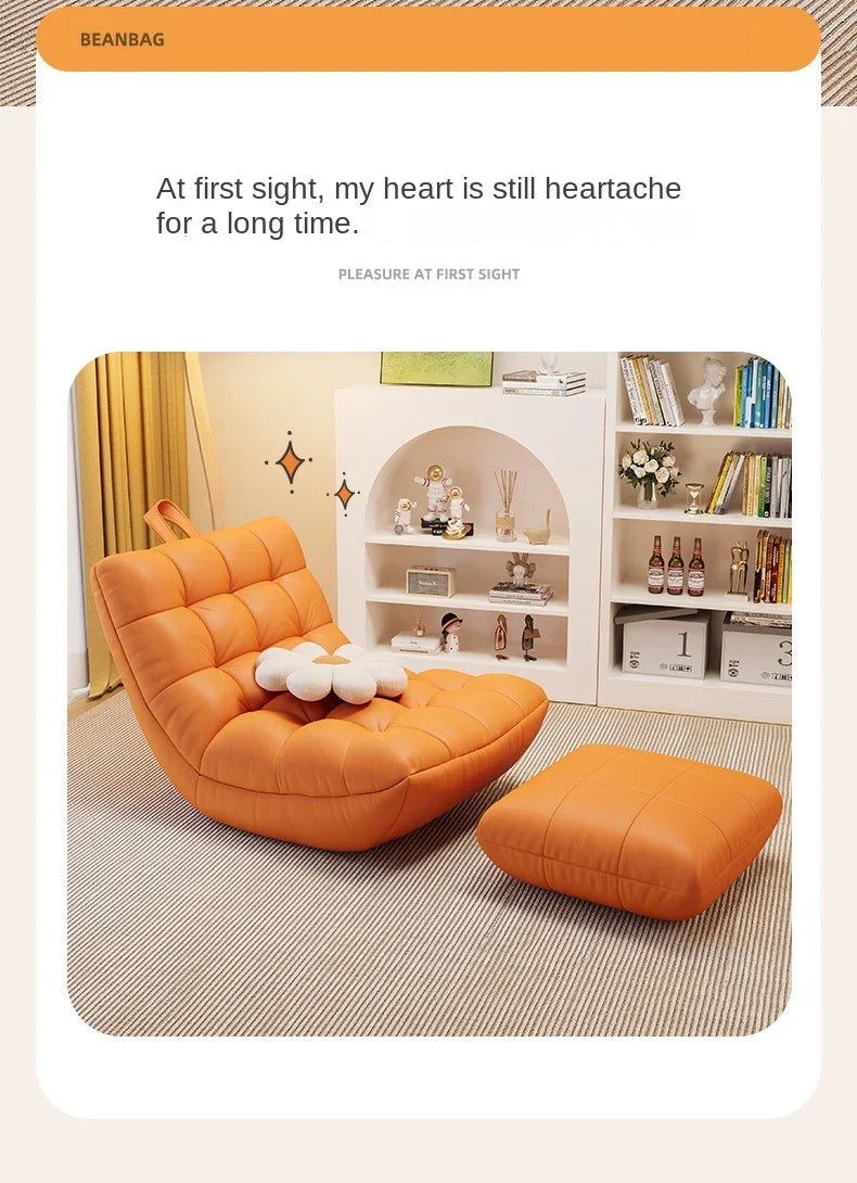 Modern Lazy Sofa Single Sofa Chair Convertible Leisure Bed Small House Living Room Balcony Comfortable Couch Seat Adult Chair