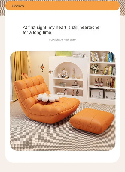Modern Lazy Sofa Single Sofa Chair Convertible Leisure Bed Small House Living Room Balcony Comfortable Couch Seat Adult Chair