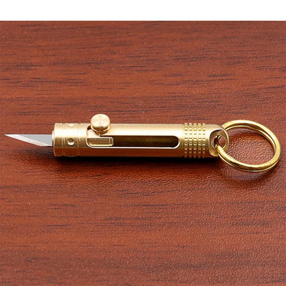 Brass Mini Paper Cutting Knif Self-defense Key Chain Outdoor Portable Knife Portable Removal Express Art Knife
