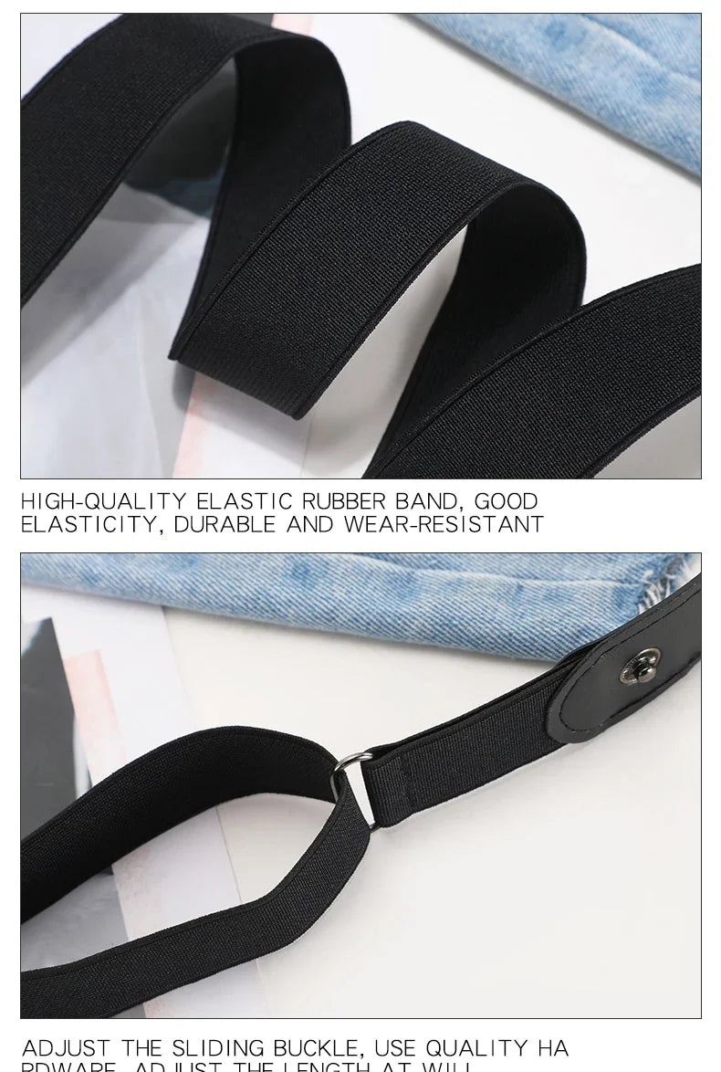 1pc Buckle-Free Belt For Jean Pants,Dresses,No Buckle Stretch Elastic Waist Belt For Women/Men,No Bulge,No Hassle Waist Belt