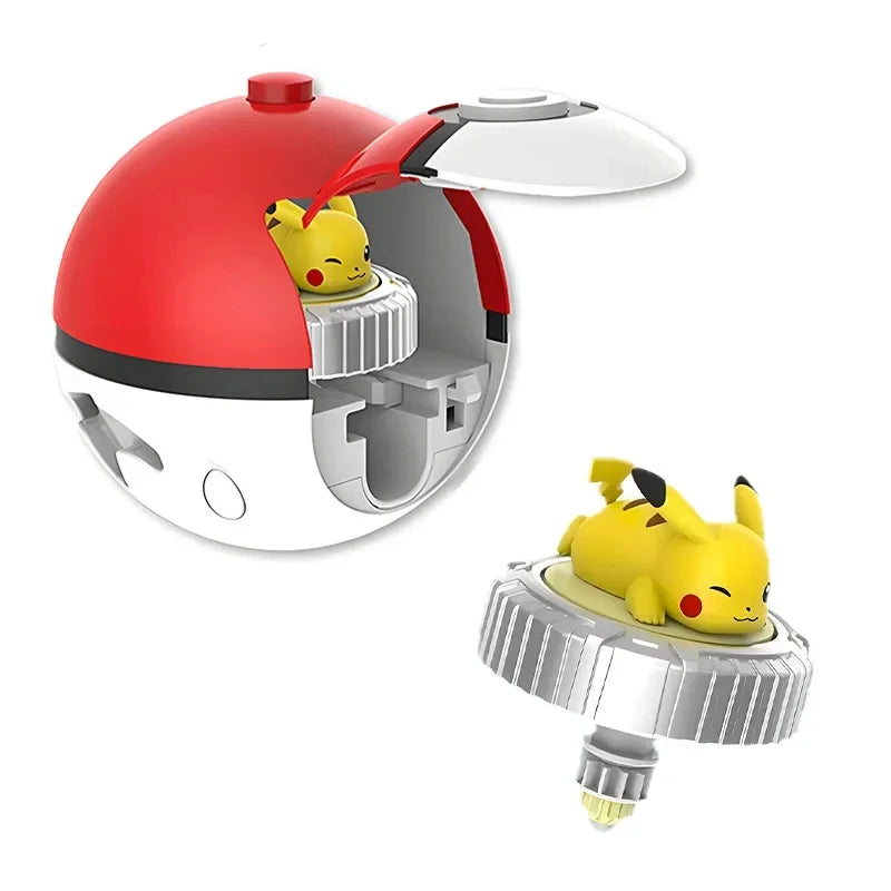 Original Pokemon Pikachu Spinning Top Arena Cartoon Anime Figure Pull Monster Elf Ball Battle Game Boy Kids Child Birthday Gift
