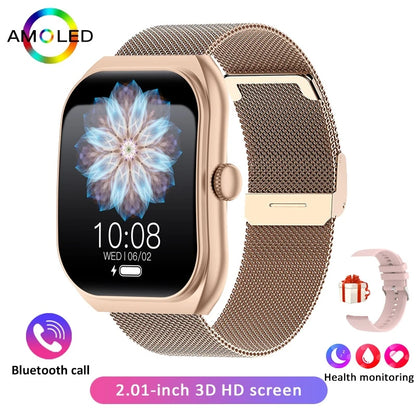 2025 New  Smart Watch Women Heart Rate Health Monitoring Voice Assistant BT Calling IP68 Waterproof Sports Smartwatch Men