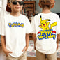 Summer Pokémon AnimeT-shirts Boys Pure Cotton Short-sleeved Top Casual Suitable for Both Boys and Girls, Parent-child Outfits.