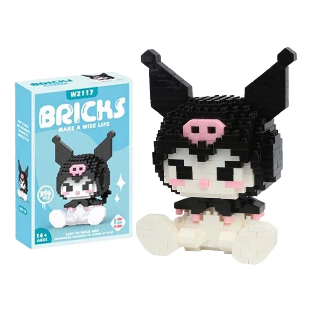 99 style SANRIO Hello Kitty Building Blocks Cartoon Figures Kuromi Bricks My Melody Children's Assembly Toys Cinnamoroll Gift