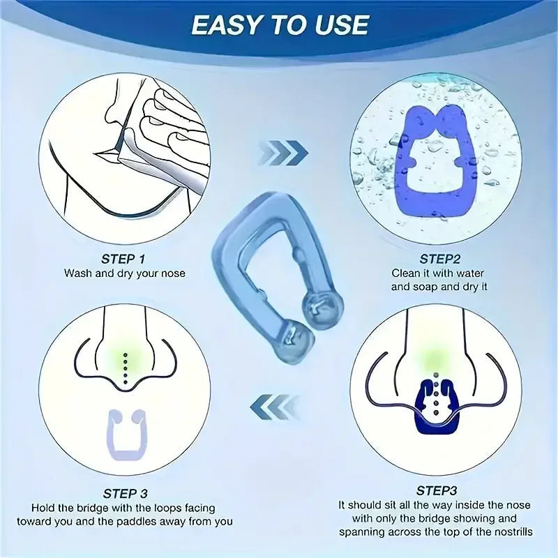 Magnetic Anti Snoring Nose Clip Silicone Snore Stopper Sleep Aid Apnea Corrector Guard with Case for Men Women Vent Blocker Clip