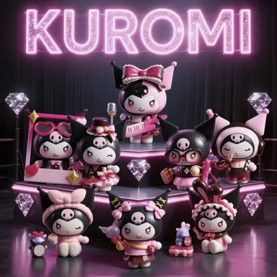 Sanrio Kuromi Sparkling Idol Series Cartoon Blind Box Toy Creative Personalized Desktop Ornaments Statue Model Surprise Gift Box