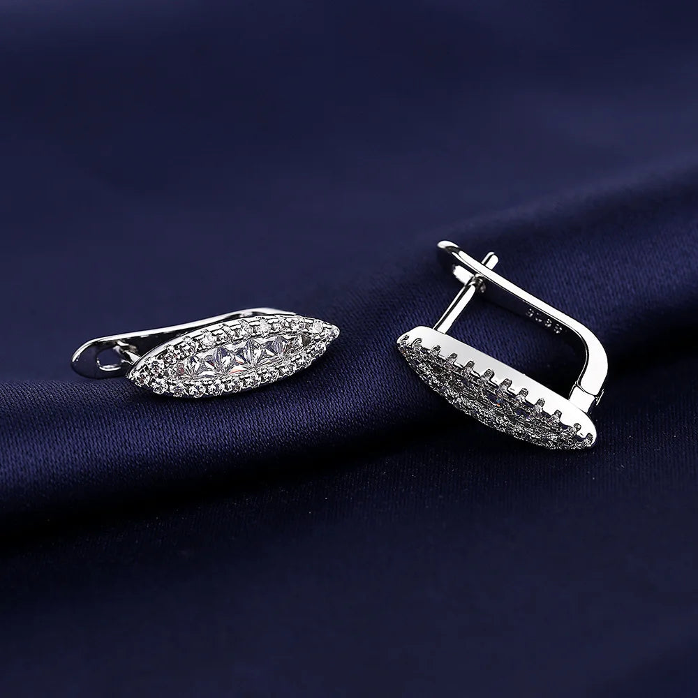 925 Sterling Silver Earrings Jewelry High Quality Retro Simple Pattern Purple White Zircon Earrings Hot Sale