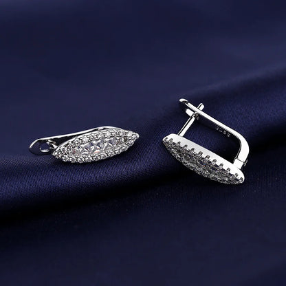 925 Sterling Silver Earrings Jewelry High Quality Retro Simple Pattern Purple White Zircon Earrings Hot Sale