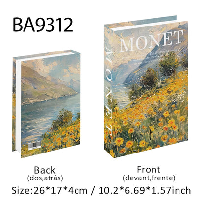 Boho Monet Matisse Luxury Fake Book Storage Box Home Interior Decoration Decorative Books Coffee Table Bedroom Living Room Decor