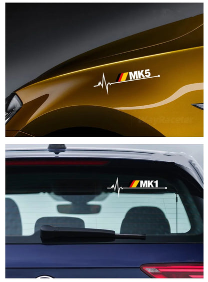 1 Pcs Reflective Body Vinyl German Flag Style Car Window Stickers, For Volkswagen VW, Golf MK1 MK2 MK3 MK4 MK5 MK6 MK7 MK8  Pers