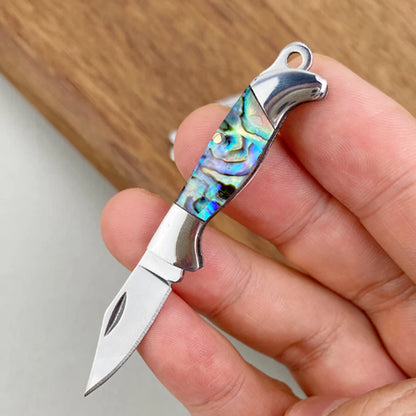 MINI Shell Brass Folding Knife Pocket Keychain Portable Resin Steel Knives Survival EDC Tool Cutter Peeler Hunting Gift