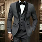 New Men's 3 Piece Suit Business Formal Set, Groom & Groomsman Wedding Suit, Elegant Prom & Party Outfit