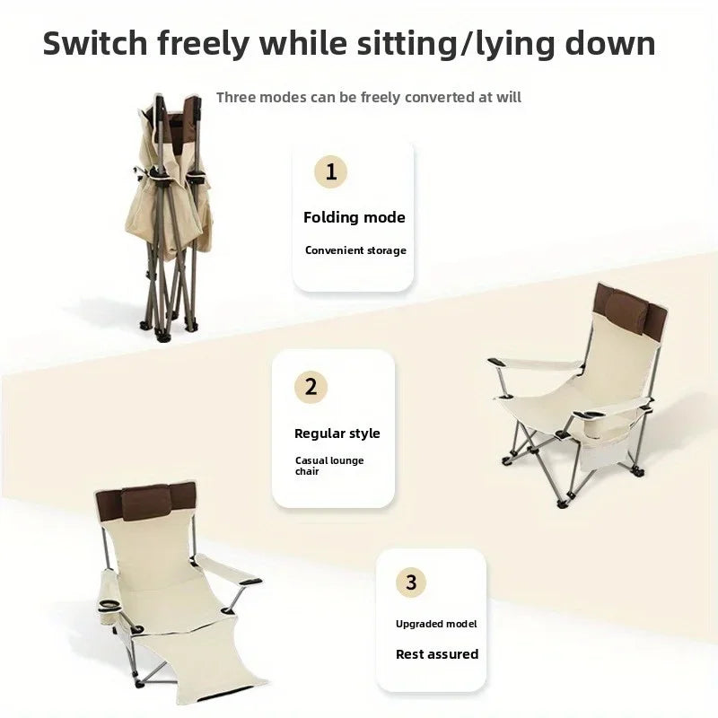 Portable Folding Lounge Chair Office Nap Bed Single Cot Outdoor Sleeping Aid Compact Adult Home Use