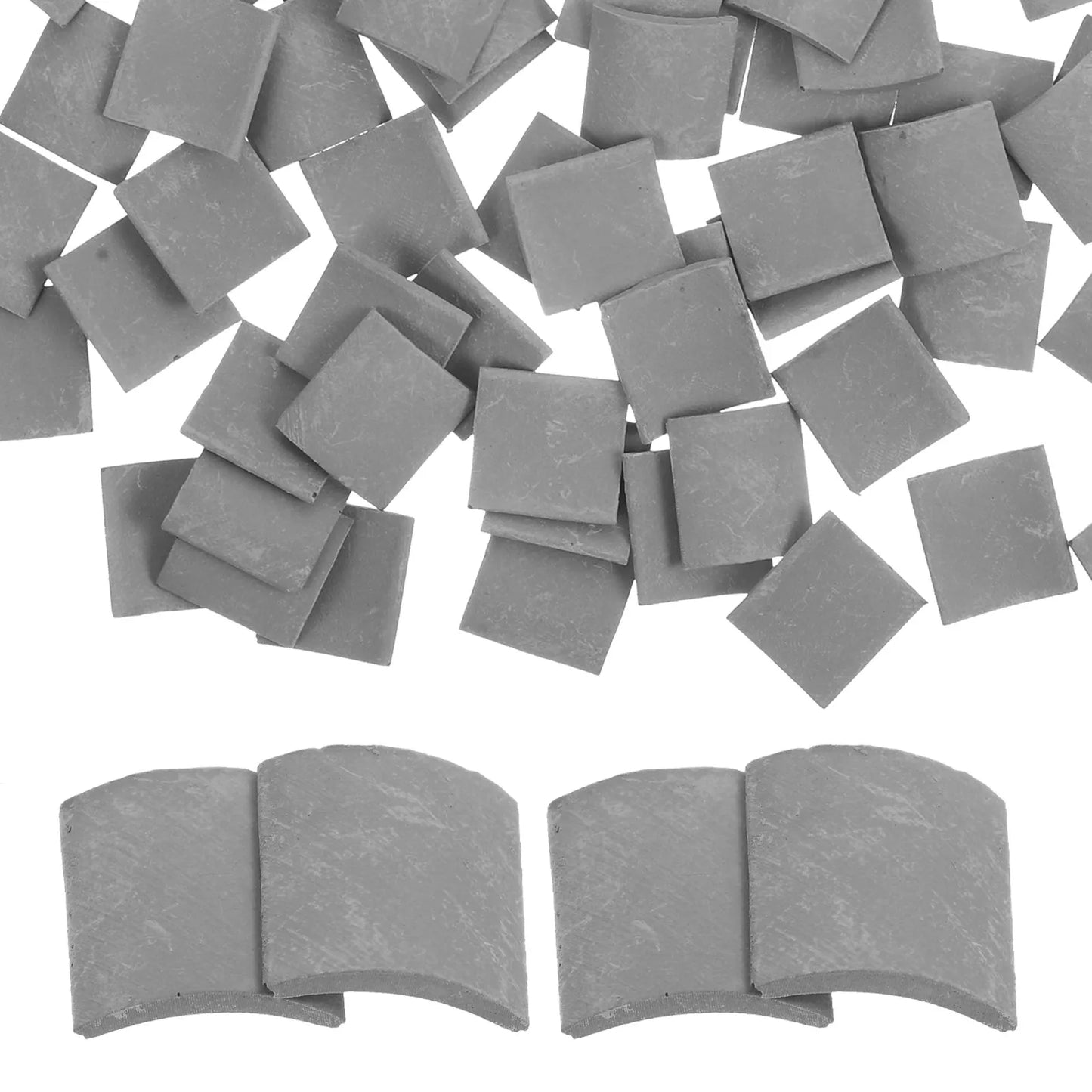 70pcs Mini Roof Tiles Miniature Simulated Roof Tiles Models Pottery Clay Roof Tiles DIY Miniature House Props 1.7x1.6cm