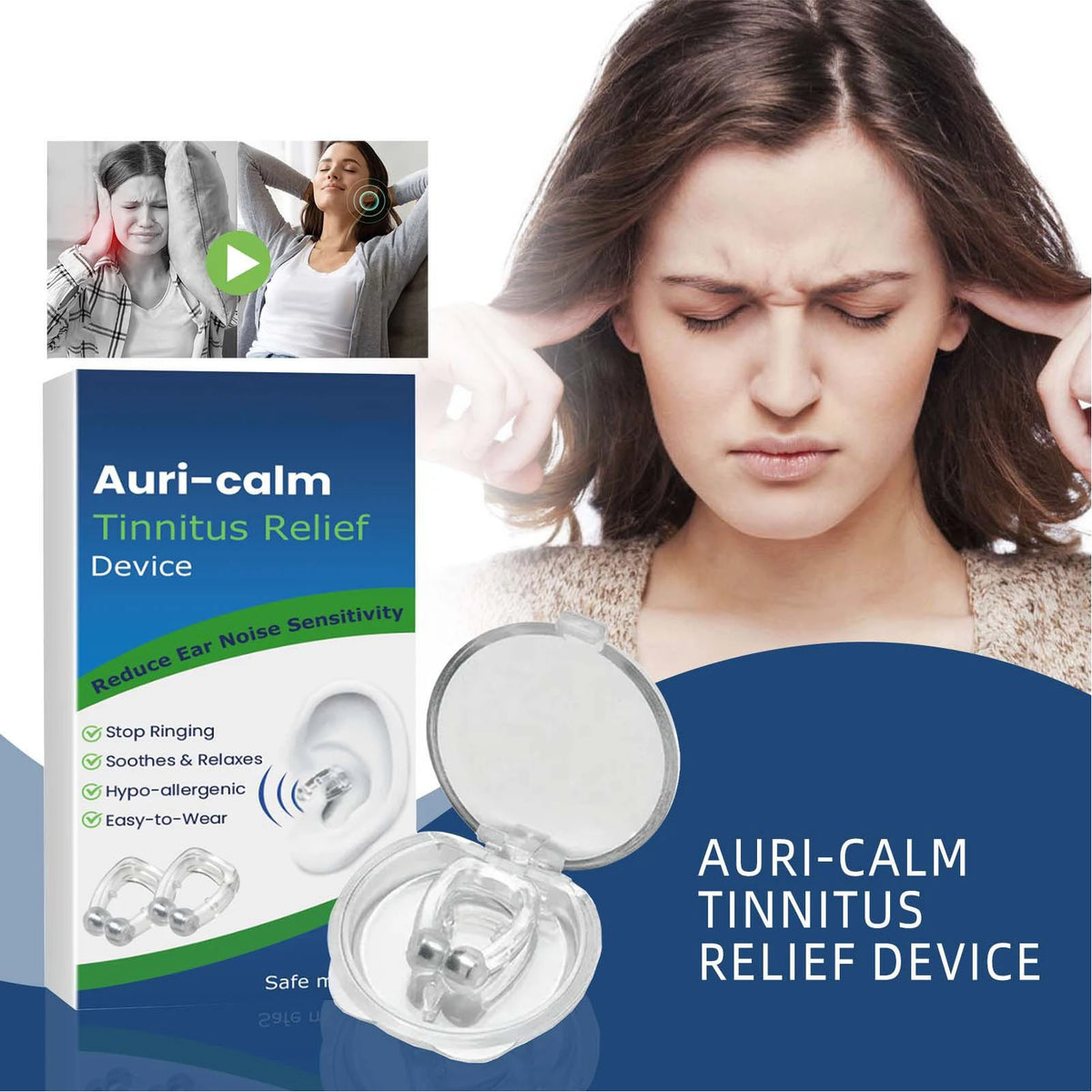 2pcs Tinnitus Relief Device Massaging Ear Pressure Reduction Reduce Uncomfortable Stop Ringing Ears Device Ringing Ears Device