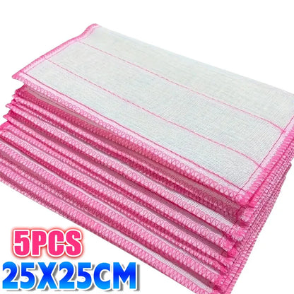 1-50pcs Anti-Oil Kitchen Towels Cotton Dishcloth Super Absorbent Non-stick Oil Reusable Cleaning Cloth Kitchen Daily Dish Towels