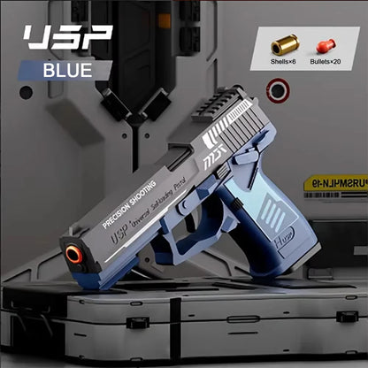 Csnoobs 2011 Continuous Shooting Toy Gun For Outdoor Games Hanging Shell Pistol Radish Gun Revolver Birthday Gift