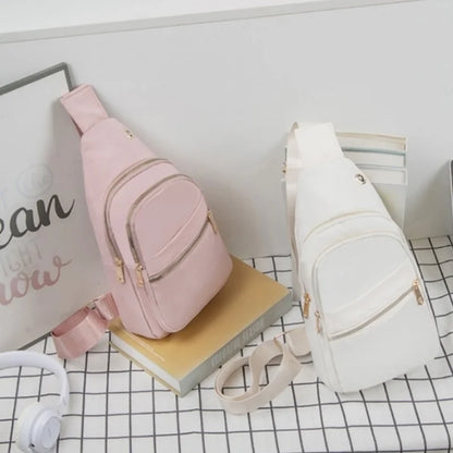 Women's Crossbody Bag New Korean Simple Women's Chest Bag Large Capacity Women's Outdoor Casual Embroidery Quilt Single Shoulder