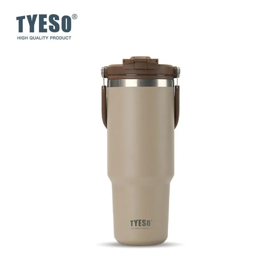 Tyeso 600ML Vacuum Flasks Handle Coffee Mug 304 Stainless Steel Ice Cup Car Bottle Hot Cold Retention Drinkware for Outdoor