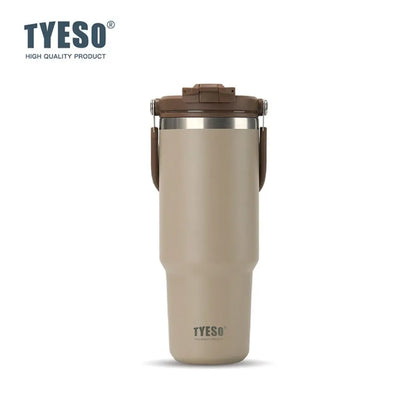 Tyeso 600ML Vacuum Flasks Handle Coffee Mug 304 Stainless Steel Ice Cup Car Bottle Hot Cold Retention Drinkware for Outdoor