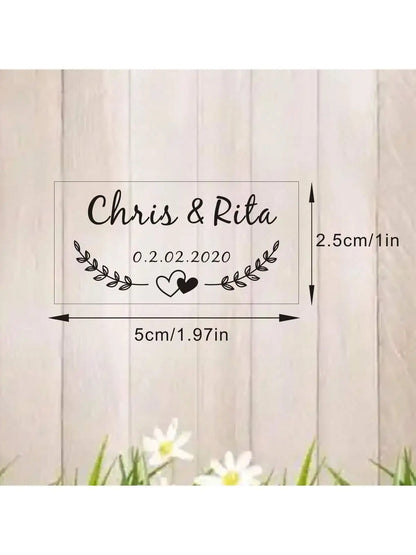 100 Wedding Bubble Tags Bubble Stick Transparent Tags, Wedding Stickers, Transparent Tags, Custom Names and Dates