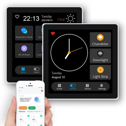 FUERS Tuya Smart Control Panel Switch Smart Home Automation System 3CH Switch Scene Panel Intelligent Home Touch Screen Zigbee