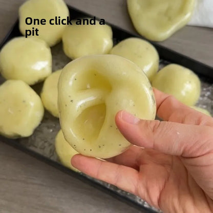 Realistic Mashed Potato Squishy Ball, Textured Crinkle Sound Stress Relief Squeeze Toy