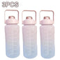 Water Bottle 2 Liter Stay Hydrated Motivated Leakproof Plastic Sport Bottle Reminder Times Sports Outdoor Fitness Office Indoor