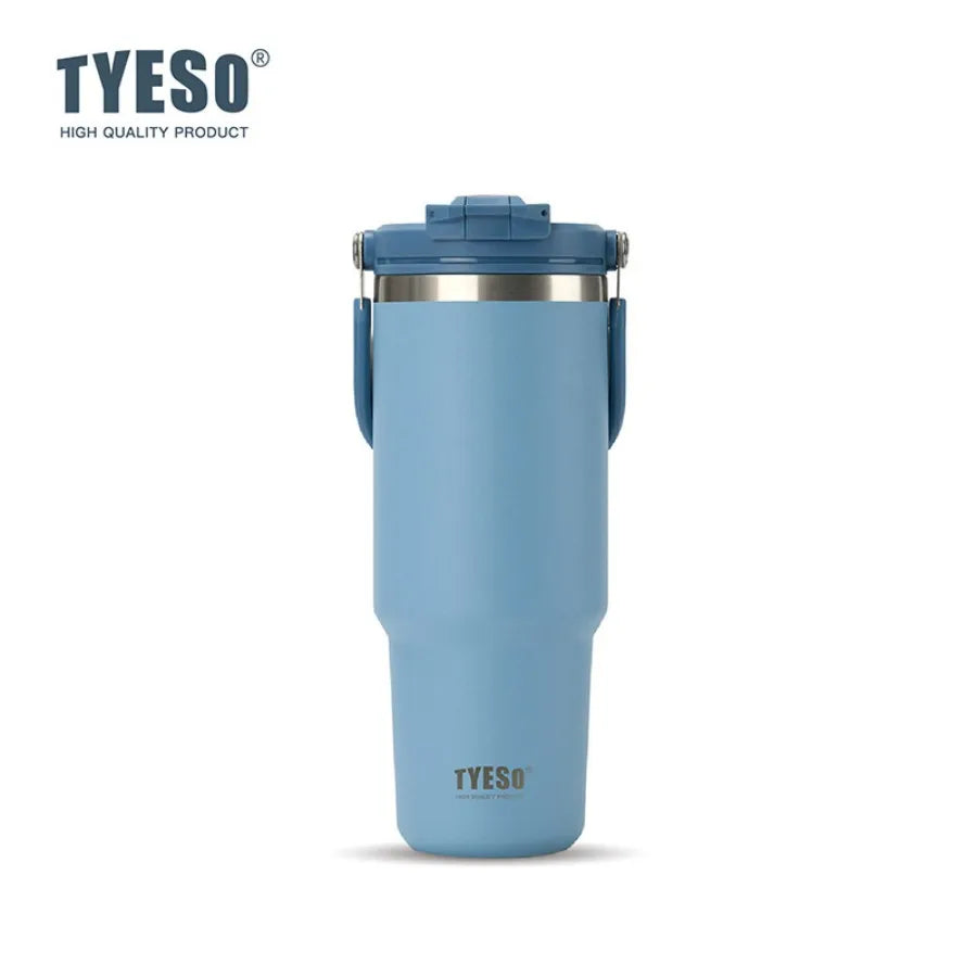 Tyeso 600ML Vacuum Flasks Handle Coffee Mug 304 Stainless Steel Ice Cup Car Bottle Hot Cold Retention Drinkware for Outdoor