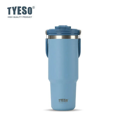 Tyeso 600ML Vacuum Flasks Handle Coffee Mug 304 Stainless Steel Ice Cup Car Bottle Hot Cold Retention Drinkware for Outdoor