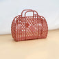 Summer Jelly Bag Portable Vegetable Basket Hollow Jelly Bag Girl Large Capacity Holiday Handbag Jelly Beach Tote Bags Organizer