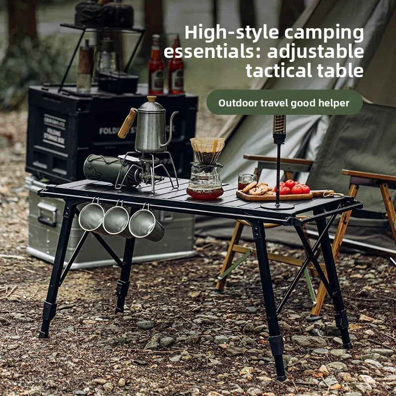 Dotwise Camping Table Foldable Portable IGT Outdoor Table Adjustable Height Aluminum Alloy For Outdoor Barbecue Picnic Fishing