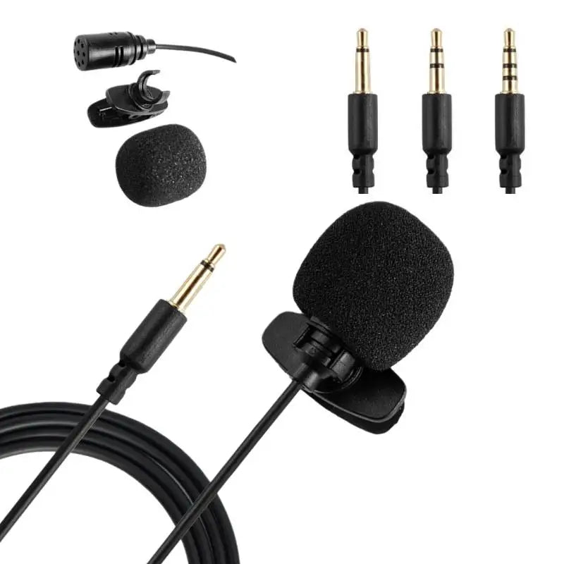 1 Pc Hands-free Condenser Clip-on Lapel Mic 1.5 Meters Mini Portable Lavalier Wired 3.5mm Microphone For Phone And Laptop PC
