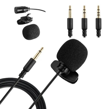 1 Pc Hands-free Condenser Clip-on Lapel Mic 1.5 Meters Mini Portable Lavalier Wired 3.5mm Microphone For Phone And Laptop PC