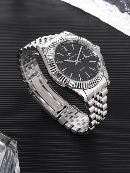 Casual Men's Watches Date High-End Fashion Business Quartz High Quality Watch Male Stainless Steel Exquisite Wristwatches