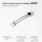 Short Handle Ratchet Spanner 6/7/8/9/10/11/12/13/14/15/16/17/18/19mm Fix Head Ratcheting Wrench Professional Spanner Hand Tools