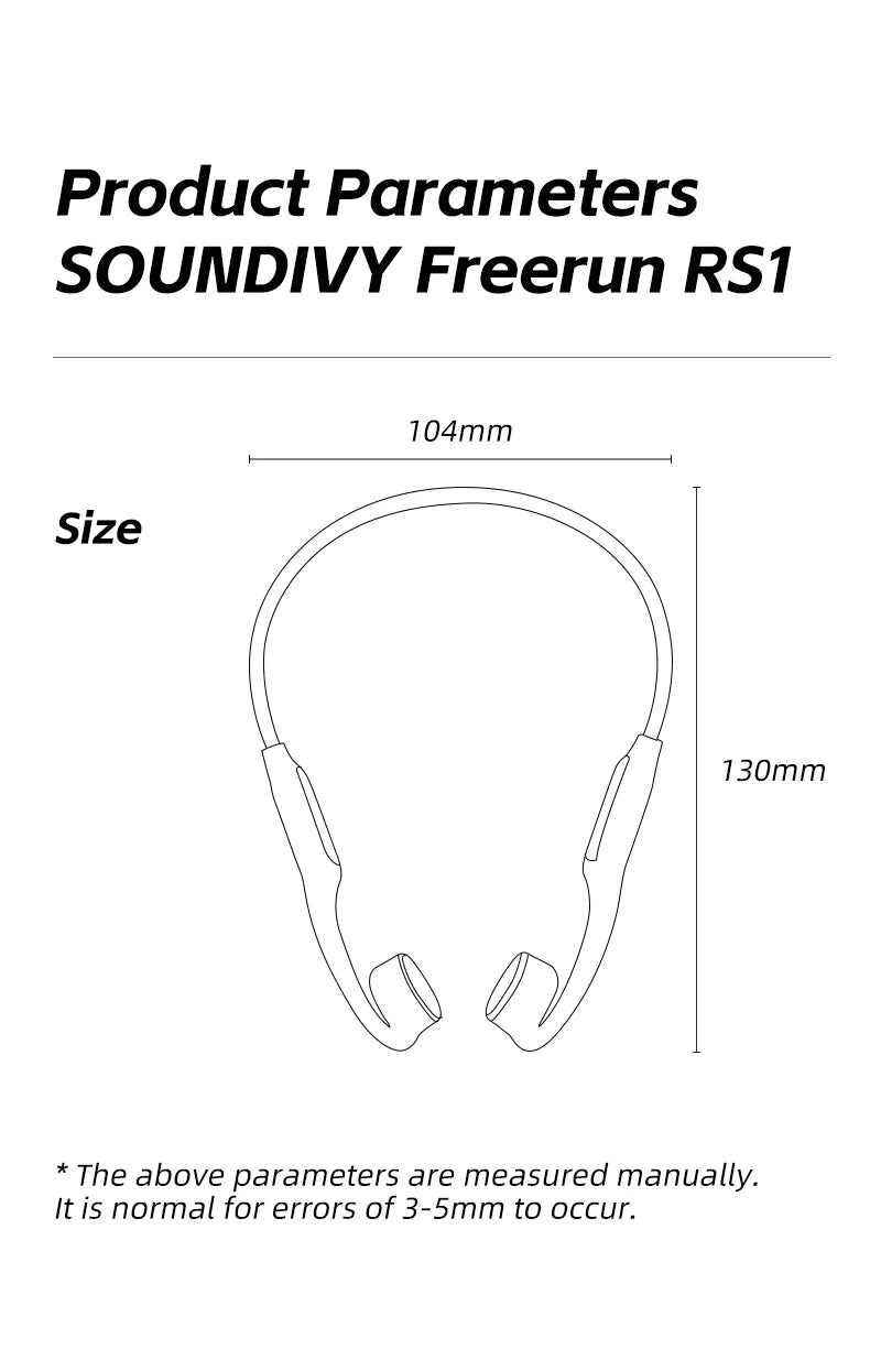 Słuchawki SOUNDIVY RS1 z przewodnictwem kostnym Bluetooth bezprzewodowe 32 GB pamięci Wodoodporne IPX8 Słuchawki sportowe do pływania i biegania