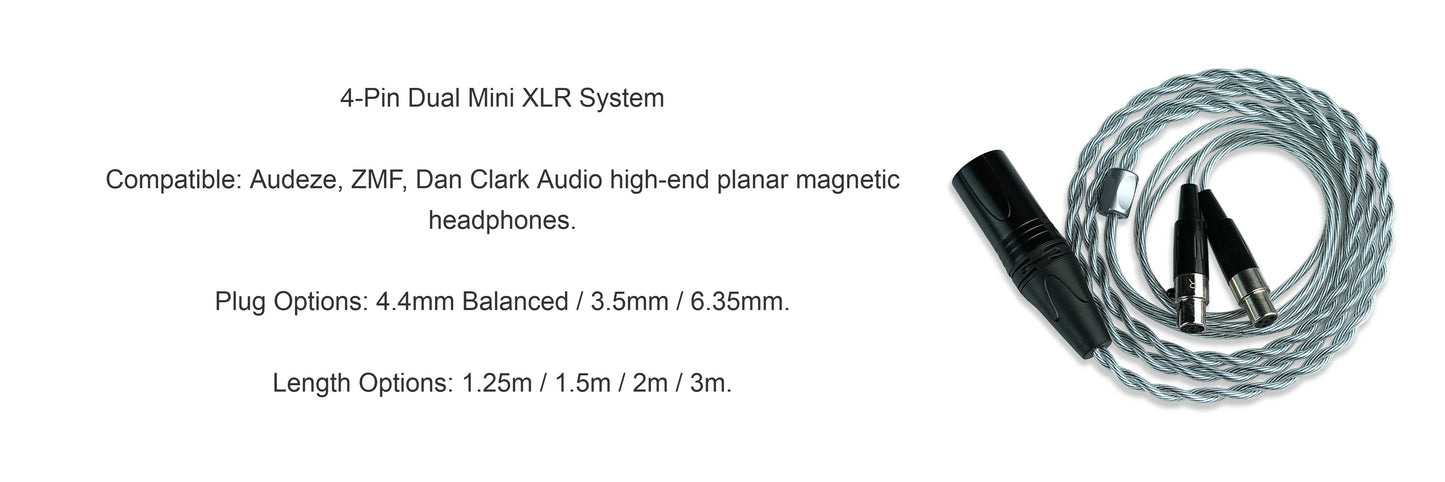 Trusted-50 Dual 3.5mm Upgrade Cable 3.5mm/4.4mm Balanced for Sennheiser HIFIMAN Audeze DENON SONY Fostex Headphones