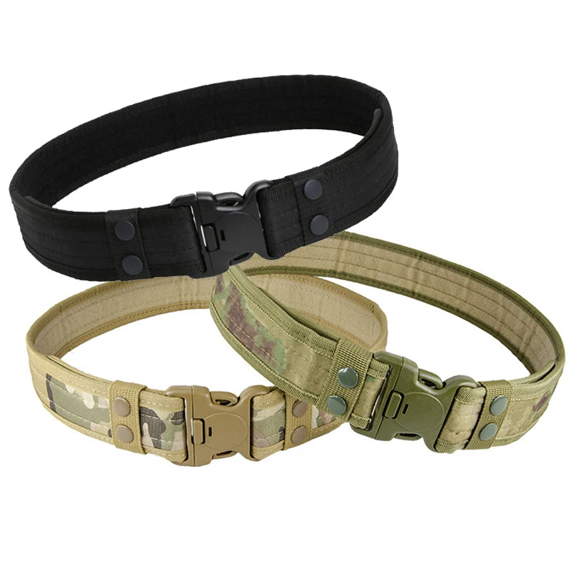 Camouflage Tactical Belt Men's Quick Release Nylon Military Belt Outdoor Combat Oxford Cloth Mountaineering Trouser Waist Belt