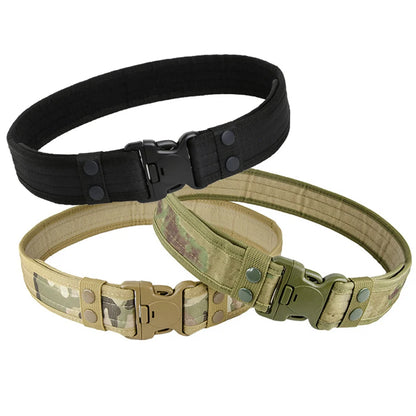 Camouflage Tactical Belt Men's Quick Release Nylon Military Belt Outdoor Combat Oxford Cloth Mountaineering Trouser Waist Belt