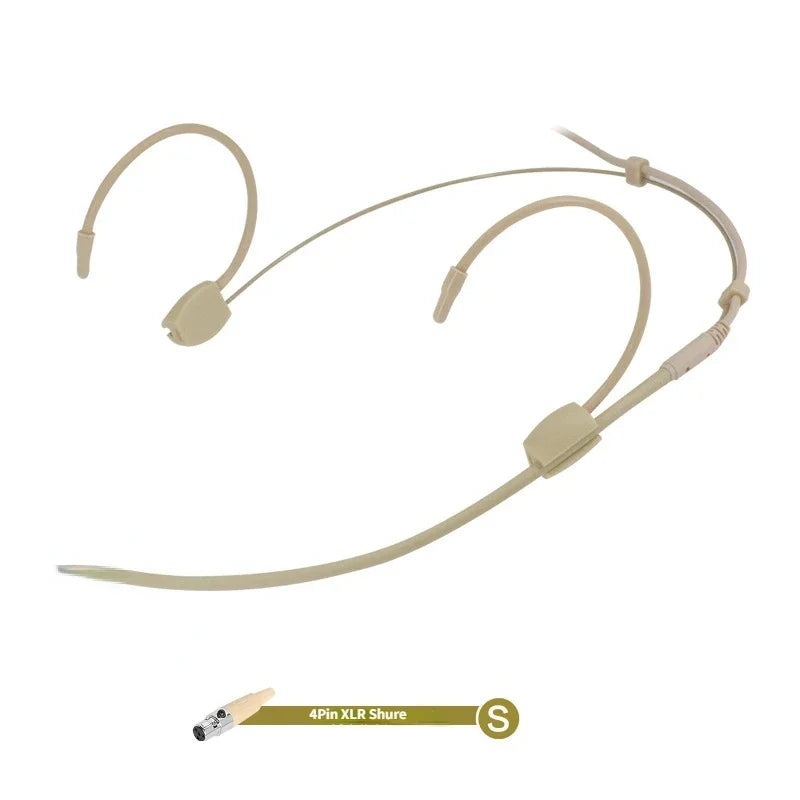 Double Earhook Mic Omnidirectional Headset Microphone For Sennheiser Shure AKG MiPro Audio Technica 4Pin 3Pin TA4F 3.5mm Lock