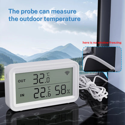 Tuya WiFi Zigbee Temperature Humidity Sensor With External Probe for Smart Home APP Remote Control Work with Yandex Alexa