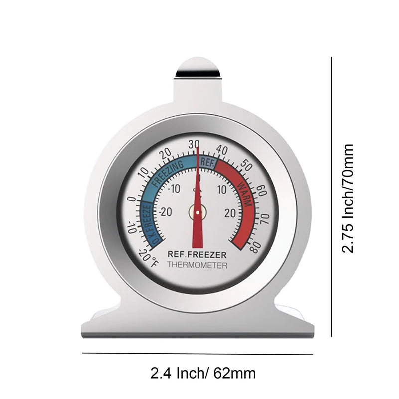Freezer Thermometers -30~30°C -20~80°F Stainless Steel Fridge Large Dial Gauge Mini Thermo Meters for Refrigerator Cooler