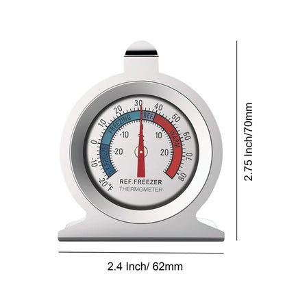 Freezer Thermometers -30~30°C -20~80°F Stainless Steel Fridge Large Dial Gauge Mini Thermo Meters for Refrigerator Cooler