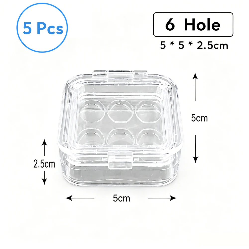 Dental Veneer Membrane Box with Film Transparent Denture Storage Box with 6/16 Hole for Small Crown Dentistry Materials Tools